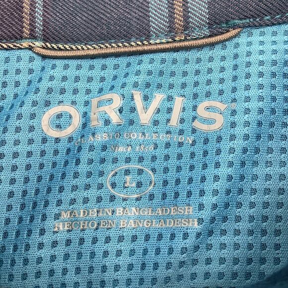 Orvis Mens Long Sleeve Button Up Flannel Shirt Size Large - Picture 4 of 7